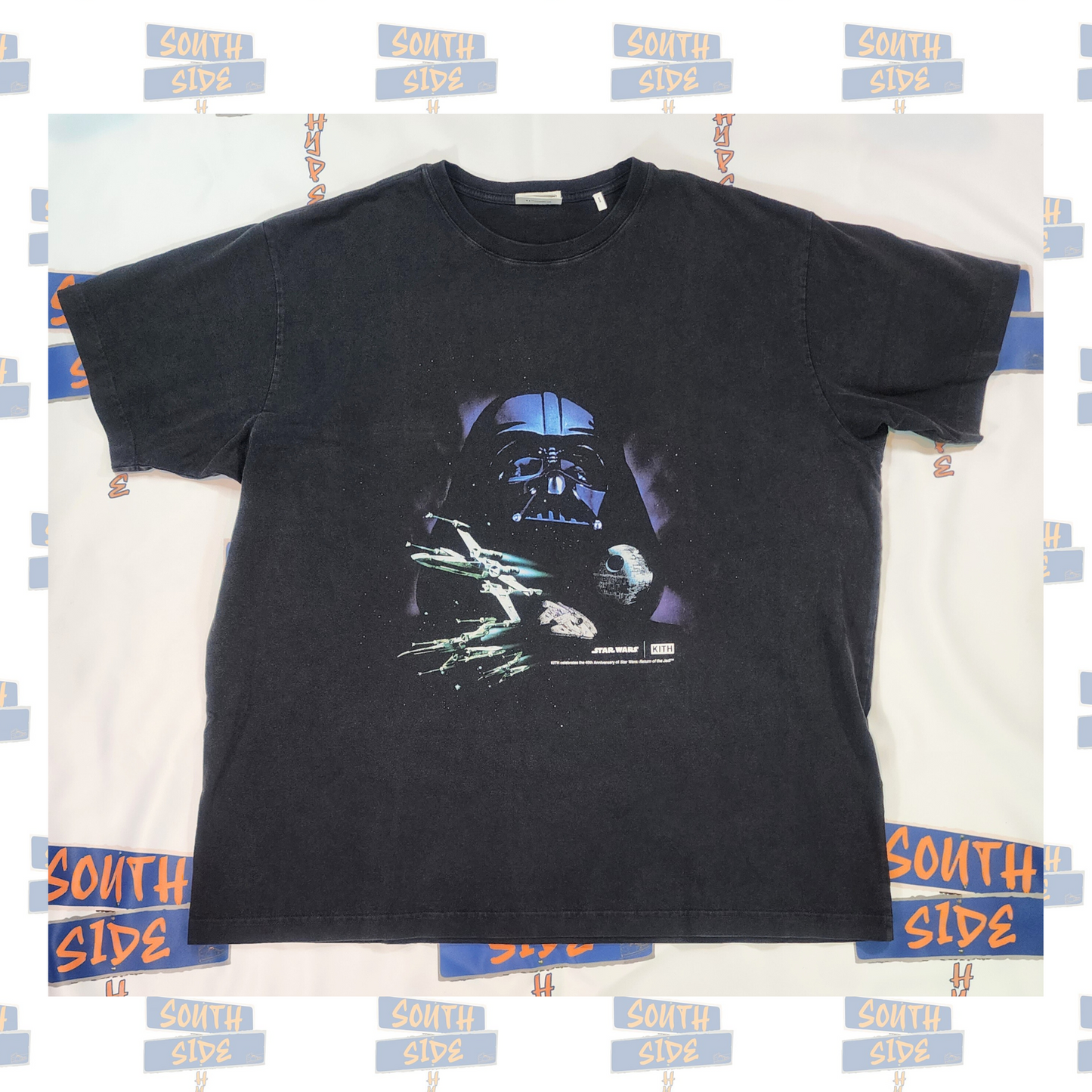 Kith x Star Wars Darth Vader Space Poster Vintage T-Shirt -- Black